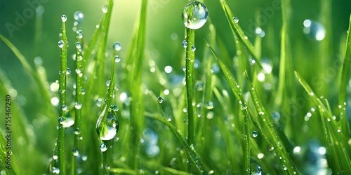grass in dew, abstract background