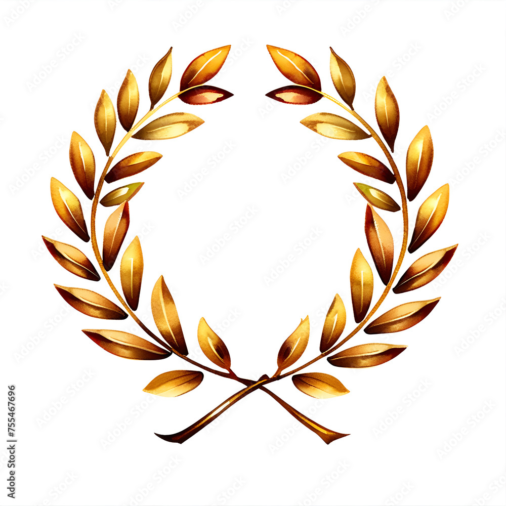Gilded Grandeur: Unveiling the Gold Laurel Wreath.(Generative AI) Gilded Grandeur: Unveiling the Gold Laurel Wreath.(Generative AI)