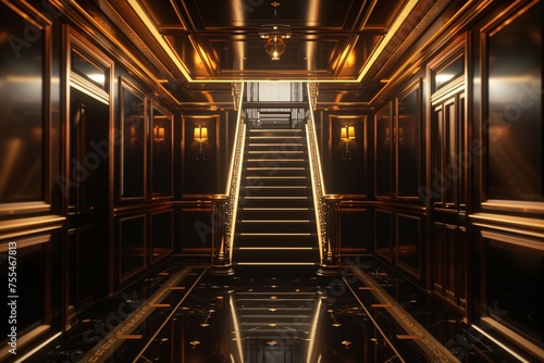 a staircase in a dark hallway © Alex