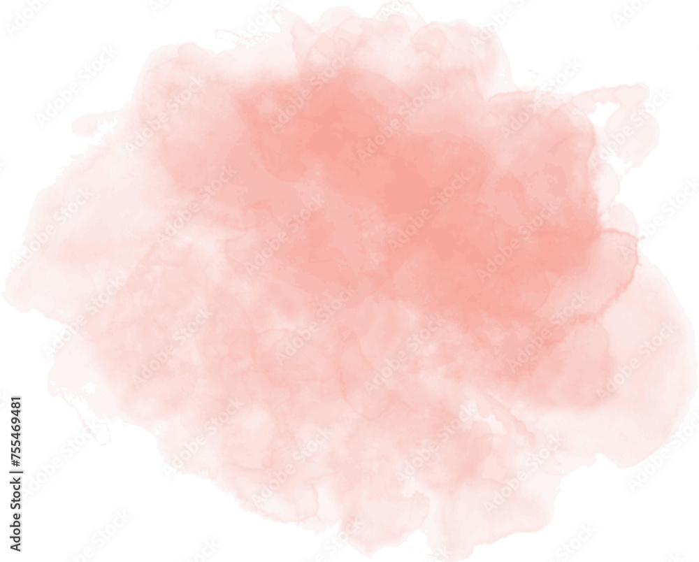 Abstract watercolor blot painted background. Vector isolated illustration. Peach fuzz pink pastel