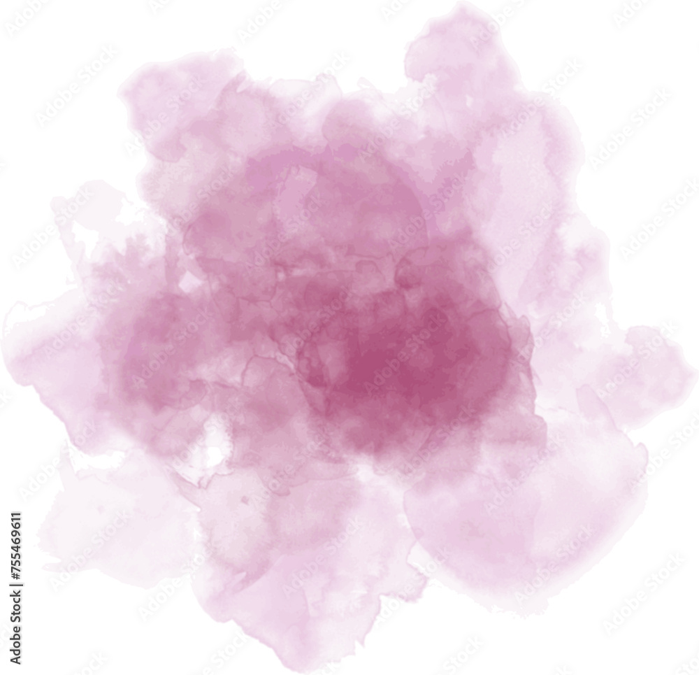 Abstract watercolor blot painted background. Vector isolated illustration. Red magenta 