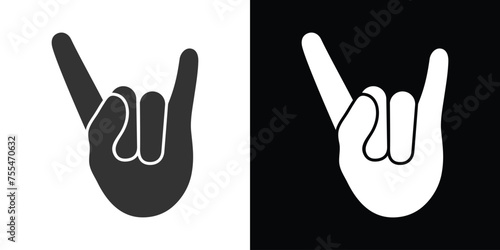 swag hand gesture icon on black and white