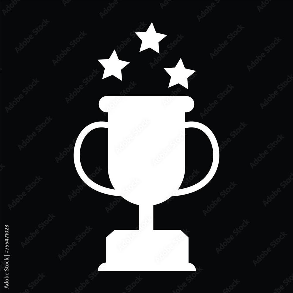 three star trophy cup icon - obrazy, fototapety, plakaty 