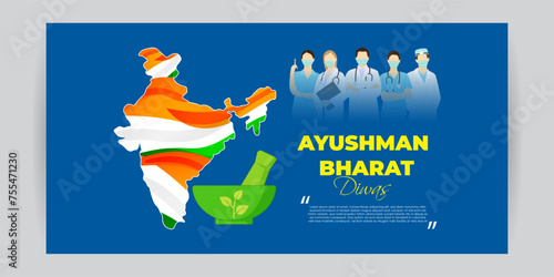 Vector illustration of Ayushman Bharat Diwas social media feed template