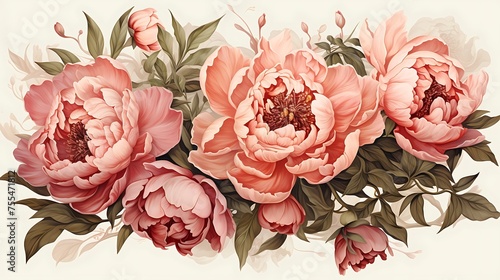 watercolor flowers. floral illustration, Leaf and buds