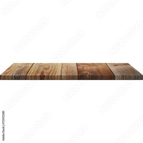 An unique concept of isolated wooden shelf on plain background , very suitable to use in mostly background project.