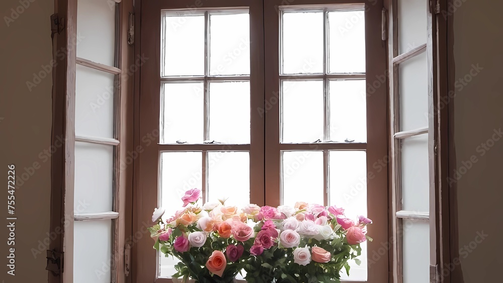 flowers in window flowers in window