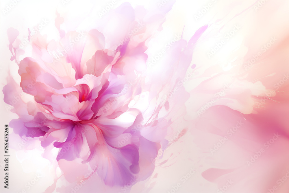 Peony flowers in soft pastel watercolor. Floral abstract background.