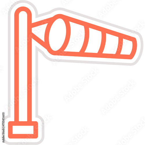 Windsock Vector Icon Design Illustration
