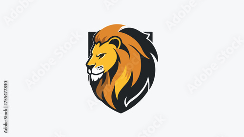 Lion shield logo design 