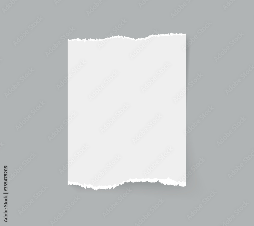 Torn paper sheet. Torn notebook or torn blank page vector illustration. Abstract realistic ornament or clip art decoration for banner backgrounds Torn paper sheet. Torn notebook or torn blank page vector illustration. Abstract realistic ornament or clip art decoration for banner backgrounds