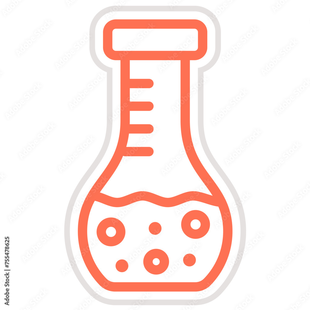 Volumetric flask Vector Icon Design Illustration Volumetric flask Vector Icon Design Illustration