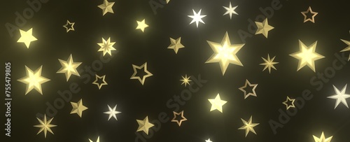 Cosmic Christmas Showers: Dynamic 3D Illustration of Descending Celestial Showers for the Holidays