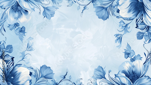 Delicate Blue Floral Background