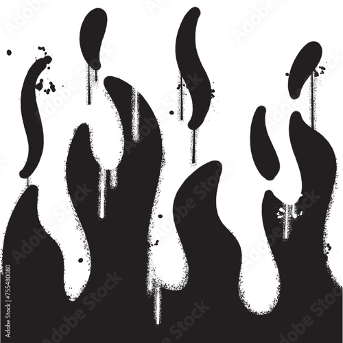 Vector graffiti spray paint fire isolated vector illustration