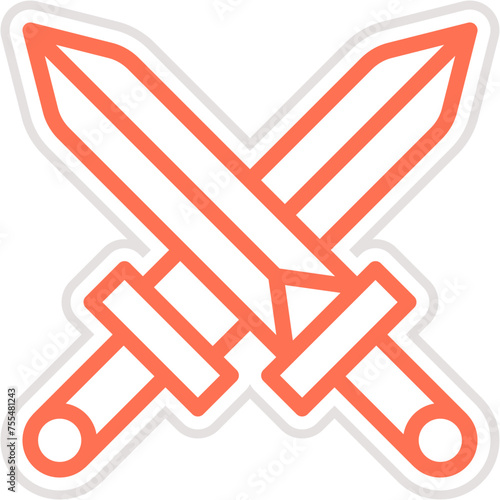 Swords Vector Icon Design Illustration