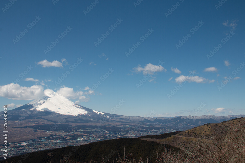 晴天の富士山風景