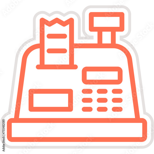 Cashier machine Vector Icon Design Illustration