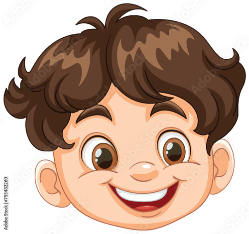 Vector illustration of a happy young boy smiling.