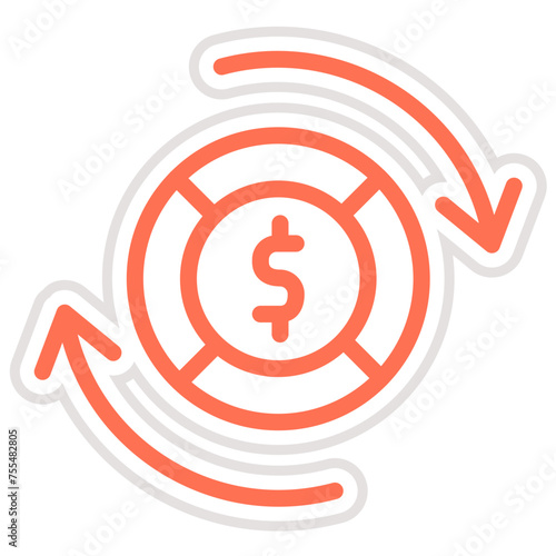 Money flow Vector Icon Design Illustration