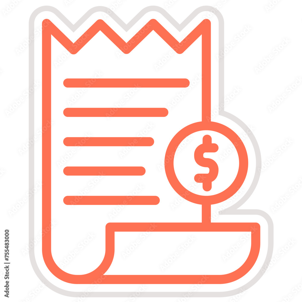 Receipt Vector Icon Design Illustration Receipt Vector Icon Design Illustration