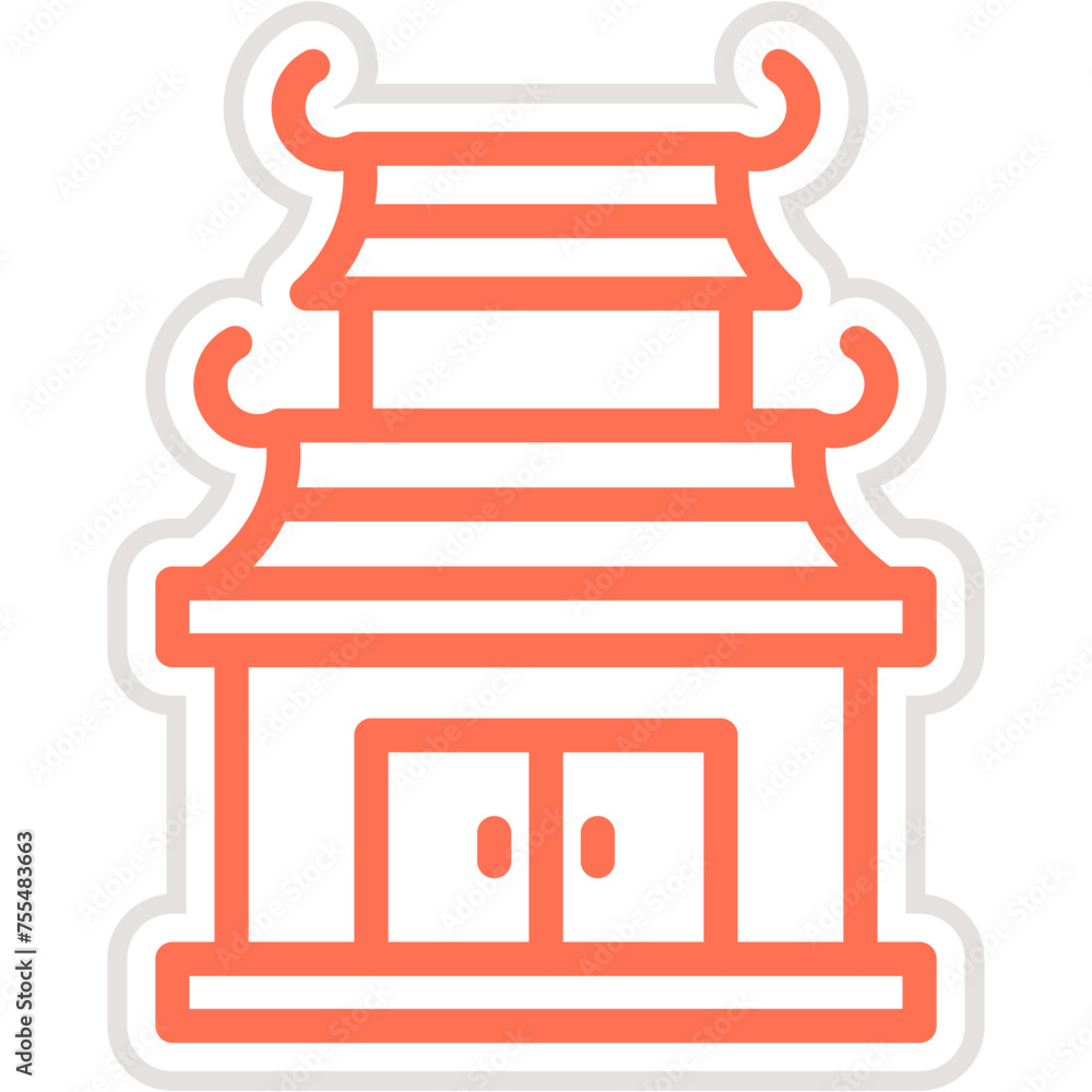 Chinese temple Vector Icon Design Illustration Chinese temple Vector Icon Design Illustration