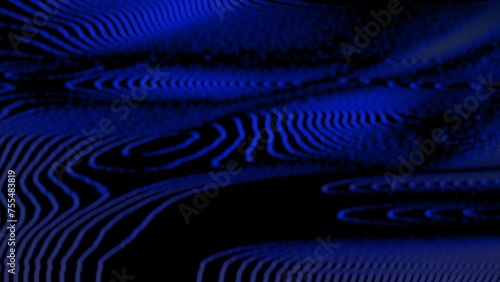 Wallpaper Mural Abstract dynamic animation of Chaos in Motion: vertical blue bars on a black screen, pulsating, dancing, twisted by invisible energy fields. Great backdrop base for your creativity. Torontodigital.ca