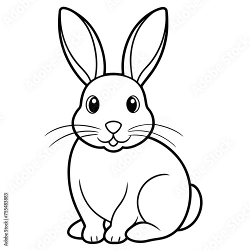 Easter bunny illustration coloring drawing