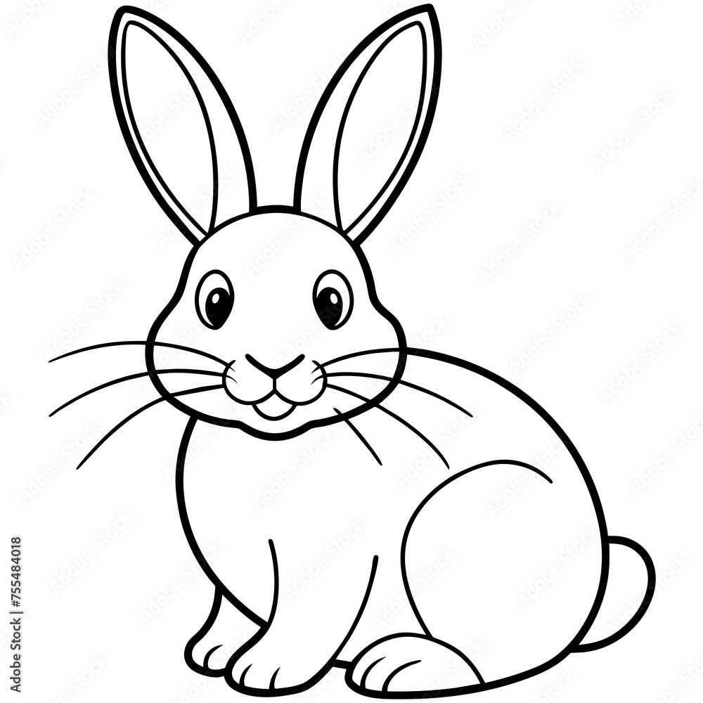 Easter bunny illustration coloring drawing Easter bunny illustration coloring drawing