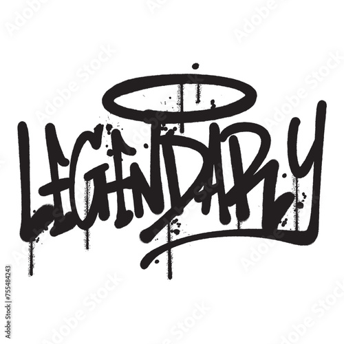 Vector graffiti spray paint word legendary isolated vector illustration