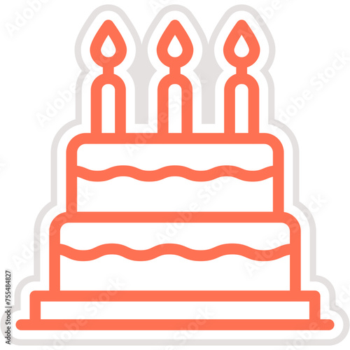Cake Vector Icon Design Illustration