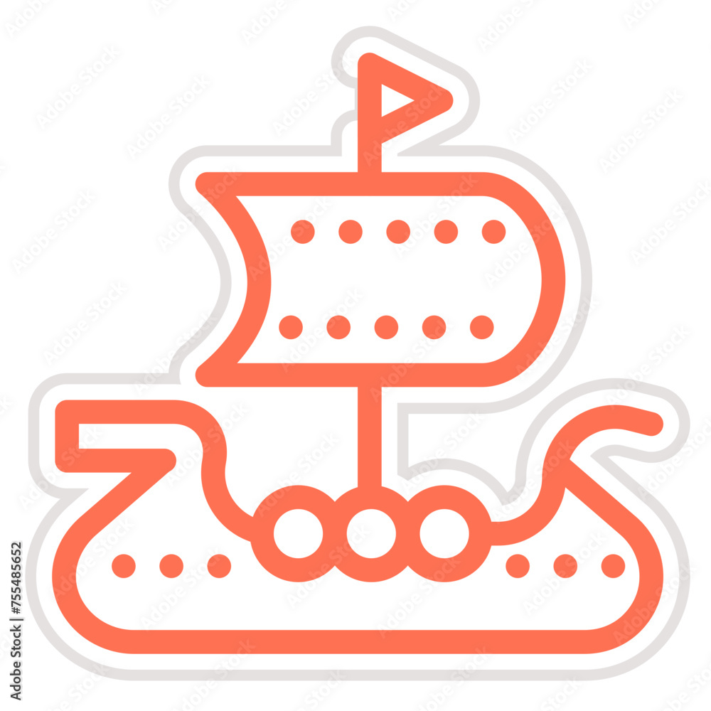 Viking ship Vector Icon Design Illustration Viking ship Vector Icon Design Illustration