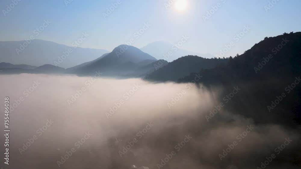 Drone Video of Majestic Mountain Landscape Above The Clouds. 4k Cinematic Footage. Drone Video of Majestic Mountain Landscape Above The Clouds. 4k Cinematic Footage.