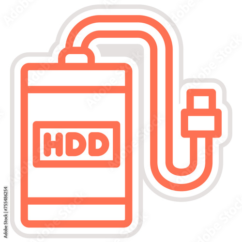 External hard drive Vector Icon Design Illustration