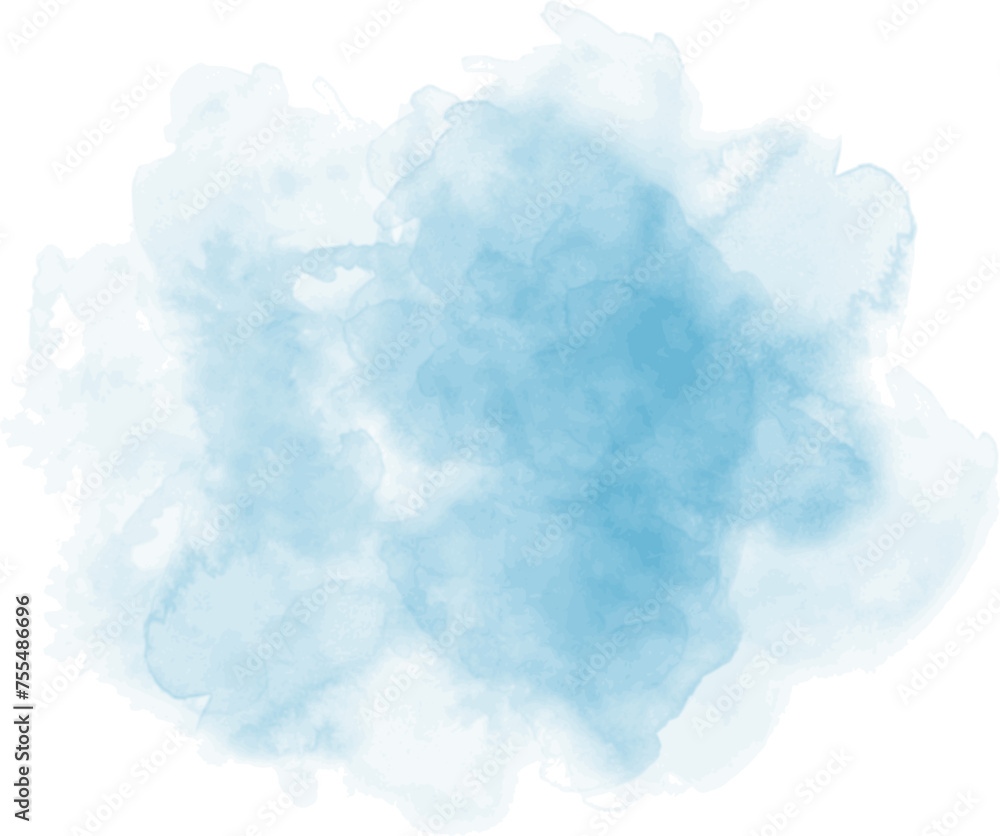 Abstract watercolor blot painted background. Vector isolated illustration.  blue