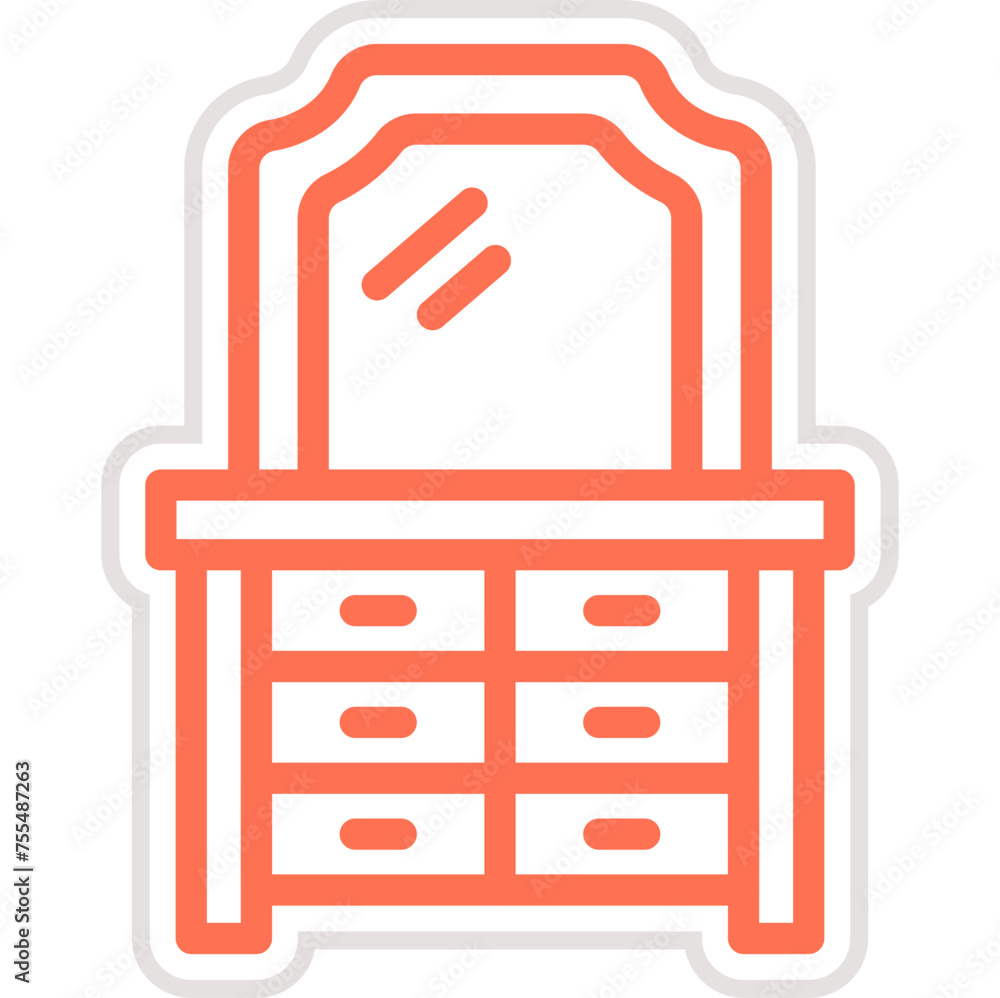 Fototapeta premium Dressing Table Vector Icon Design Illustration