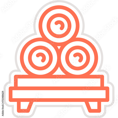 Hay Bale Vector Icon Design Illustration