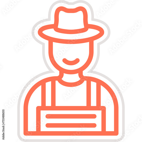 Farmer Vector Icon Design Illustration