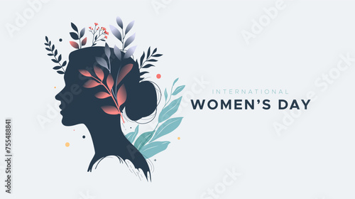 Celebration commemorating international women's day. World women's day. displays illustrations of women and beautiful flowers around them. women's day, gender equality.