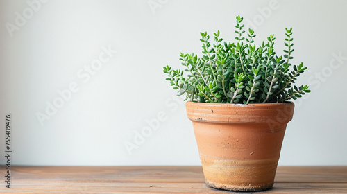 Burro's-tail plant on a terracotta pot.