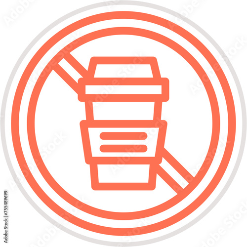 No Coffee Vector Icon Design Illustration