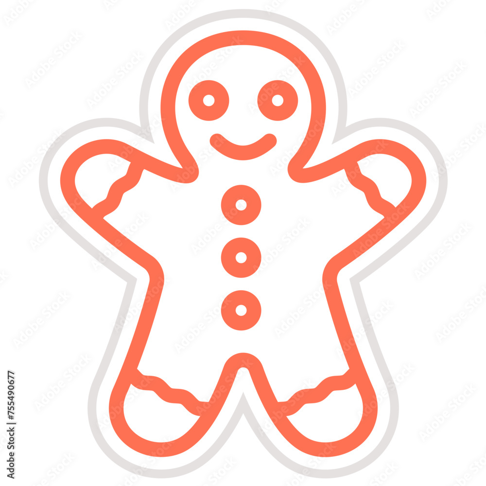 Fototapeta premium Gingerbread man Vector Icon Design Illustration