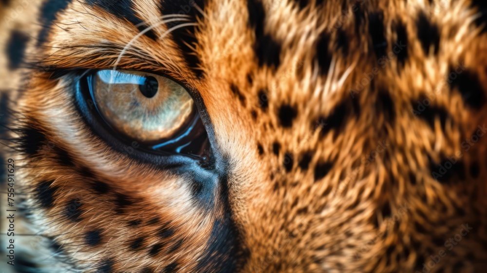 close up leopard eyes and face