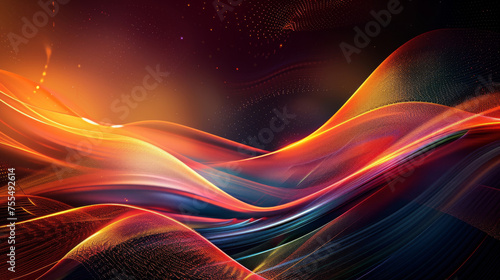 Vibrant digital artwork with flowing lines and particles, ideal for modern backgrounds