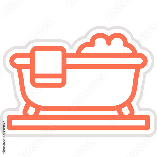 Bathtub Vector Icon Design Illustration