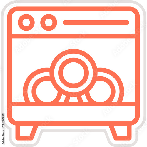 Dishwasher Vector Icon Design Illustration