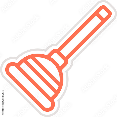 Plunger Vector Icon Design Illustration