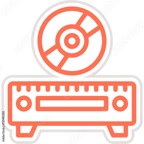 Cd Player Vector Icon Design Illustration