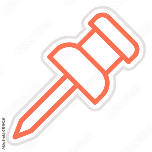 Push Pin Vector Icon Design Illustration
