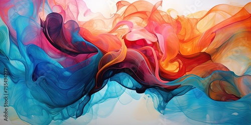 Stunning abstract design with swirling colors, reminiscent of vibrant liquid or silk in motion